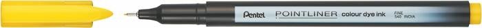 PENTEL Tűfilc, 0,4 mm, PENTEL "Pointliner", citromsárga