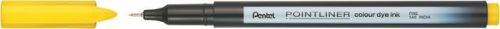 PENTEL Tűfilc, 0,4 mm, PENTEL "Pointliner", citromsárga