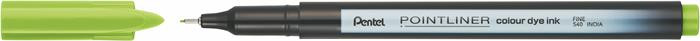PENTEL Tűfilc, 0,4 mm, PENTEL "Pointliner", almazöld