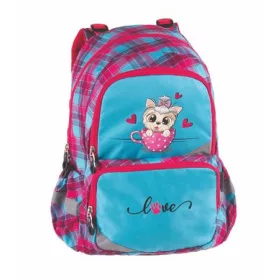   PULSE Hátizsák, anatómiai, PULSE "Anatomic Kitty Love", világoskék-rózsaszín