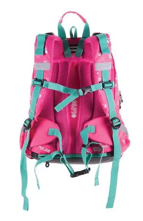 PULSE Hátizsák, anatómiai, PULSE "Anatomic Miu Mrrr", zöld-rózsaszín