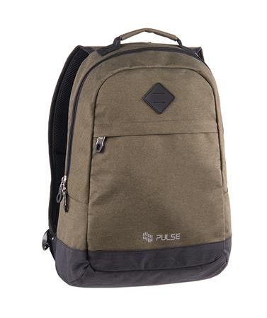 PULSE Hátizsák, notebook tartóval, PULSE "Bicolor Olive", zöld