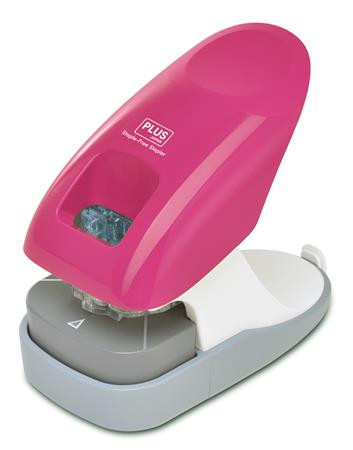 PLUS Kapocs nélküli tűzőgép, asztali, 10 lap, PLUS, rózsaszín