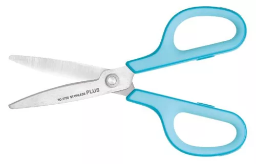 PLUS Olló, általános, 17,5 cm, PLUS "Fitcut Curve", világoskék