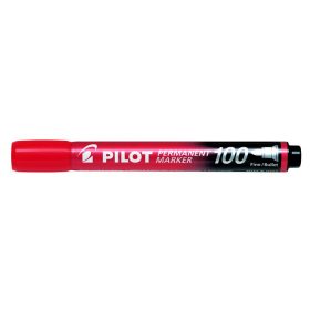   PILOT Alkoholos marker, 1 mm, kúpos, PILOT "Permanent Marker 100", piros