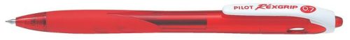 PILOT Golyóstoll, 0,27 mm, nyomógombos, PILOT "Rexgrip", piros