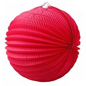 . Lampion, kerek, 22 cm, piros