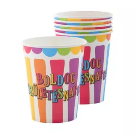   . Pohár, papír, 2,5 dl, "Boldog születésnapot", csíkos-pöttyös