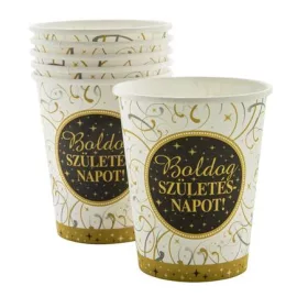   . Pohár, papír, 2,5 dl, "Boldog Születésnapot", elegáns