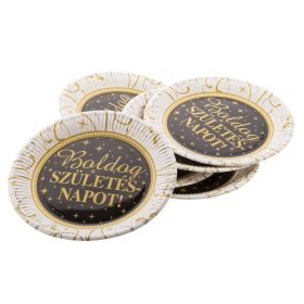   Tányér papír 23 cm  "Boldog Születésnapot", elegáns UTOLSÓ CSOMAGOK