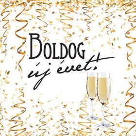   . Szalvéta, 3 rétegű, 33 x 33 cm, "Boldog Új évet"