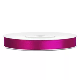 . Szatén szalag, 6 mm, sötét pink