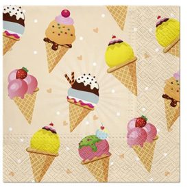 . Szalvéta, 2 rétegű, 33x33 cm, fagyi minta