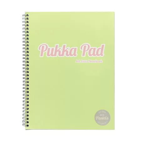 PUKKA PAD Spirálfüzet, A4, vonalas, 100 lap, PUKKA PAD "Pastel Jotta Pad", vegyes szín