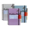 PUKKA PAD Spirálfüzet, A5, vonalas, 100 lap, PUKKA PAD "Metallic Project Book", vegyes szín