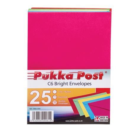 PUKKA PAD Boríték, C6, szilikonos, PUKKA PAD "Bright", vegyes színek