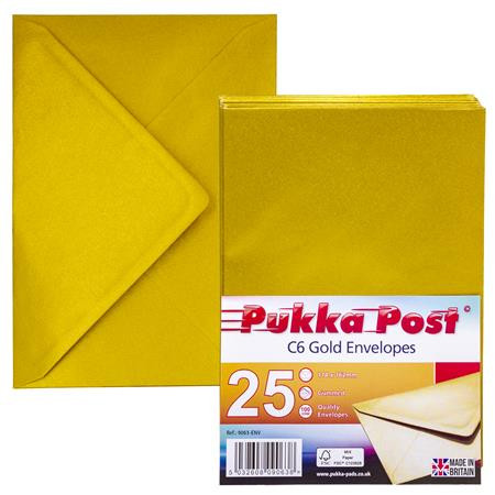 PUKKA PAD Boríték, C6, szilikonos, PUKKA PAD "Gold", arany