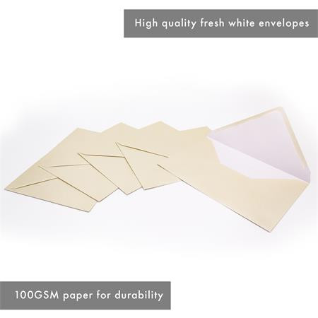 PUKKA PAD Boríték, C6, enyvezett, PUKKA PAD "Fresh White", elefántcsont fehér