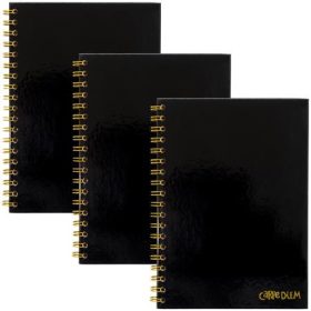   PUKKA PAD Spirálfüzet, B5, vonalas, 80 lap, FSC, PUKKA PAD "Carpe Diem", fekete