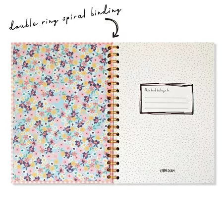 PUKKA PAD Spirálfüzet, B5, vonalas, 80 lap, FSC, PUKKA PAD "Carpe Diem", rózsaszín kockás