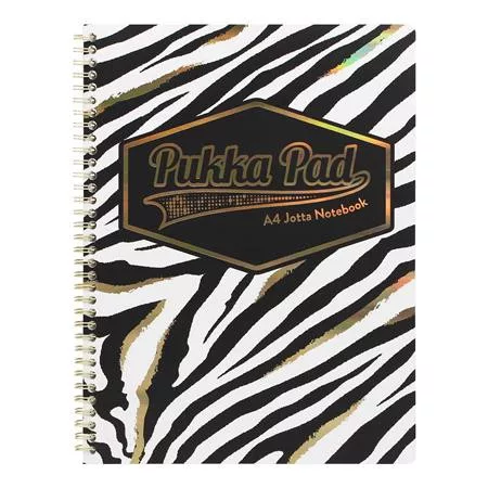 PUKKA PAD Spirálfüzet, A4+, vonalas, 80 lap, PUKKA PAD "Wild Jotta", vegyes minta