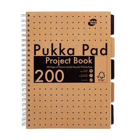 PUKKA PAD Spirálfüzet, A4, vonalas, 100 lap, PUKKA PAD "Kraft project book"