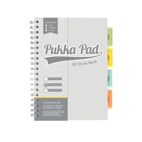   PUKKA PAD Spirálfüzet, B5, PUKKA PAD "Study book", szürke