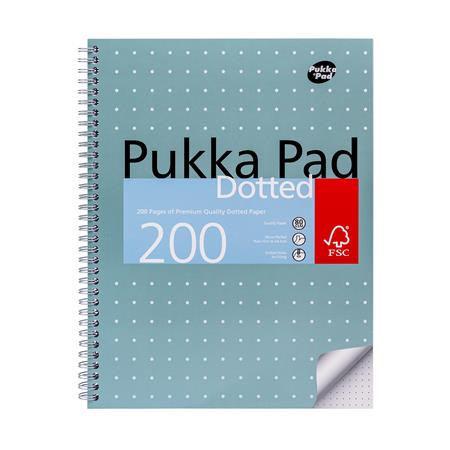 PUKKA PAD Spirálfüzet, A4+, pontrácsos, 100 lap, PUKKA PAD "Metallic Jotta"