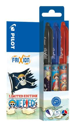 PILOT Rollertoll, 0,35 mm, nyomógombos, PILOT "Frixion Ball One Piece", 3 különböző szín
