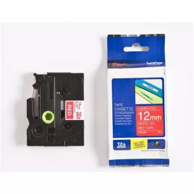   BROTHER Feliratozógép szalag, 12 mm x 8 m, BROTHER, "TZe-435", piros-fehér