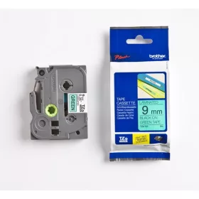   BROTHER Feliratozógép szalag, 9 mm x 8 m, BROTHER, "TZe-721" zöld-fekete