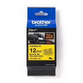   BROTHER Feliratozógép szalag, flexibilis ID, 12 mm x 8 m, BROTHER, "TZe-FX631" sárga-fekete