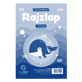   Rajzlap A4, félfamentes fóliázva Bluering® 10 ív/csomag,
