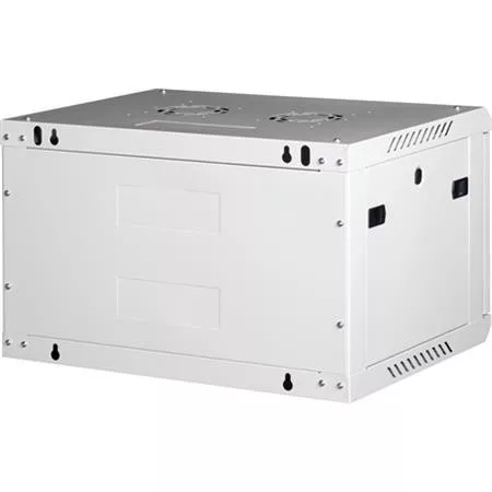 LANDE Rack szekrény, fali, 19", 6U, lapraszerelt, LANDE "PROlineB", szürke