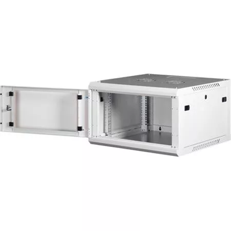 LANDE Rack szekrény, fali, 19", 6U, lapraszerelt, LANDE "PROlineB", szürke