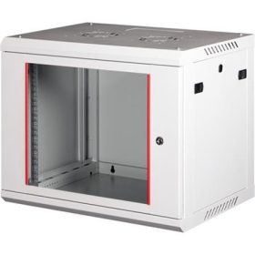   LANDE Rack szekrény, fali, 19", 9U, lapraszerelt, LANDE "PROlineB", szürke