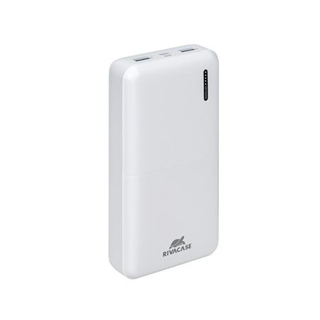 RIVACASE Hordozható akkumulátor, USB-A/USB-C, 20000mAh, 20W, QC/PD, RIVACASE "VA2572", fehér