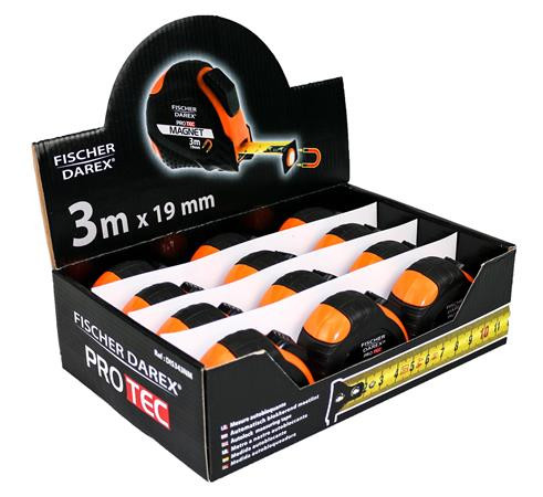 FISCHER DAREX Mérőszalag, 3 m x 19 mm, mágneses, FISCHER DAREX