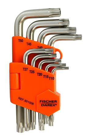 FISCHER DAREX Torx kulcs készlet, 9 darabos, FISCHER DAREX