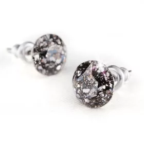   ART CRYSTELLA Fülbevaló, fekete csipke mintás SWAROVSKI® kristállyal, 8mm, ART CRYSTELLA®