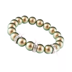   ART CRYSTELLA Karkötő, zöld SWAROVSKI® gyöngyből, fehér rondella kristállyal, 10mm, ART CRYSTELLA® M