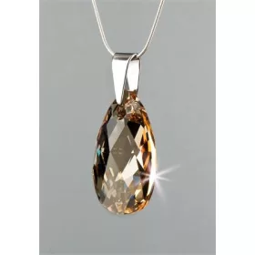   ART CRYSTELLA Nyaklánc, esőcsepp formájú, pezsgő színű SWAROVSKI® kristállyal, 16mm, ART CRYSTELLA®