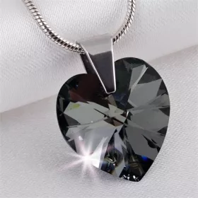   ART CRYSTELLA Nyaklánc, szív formájú, Black Diamond SWAROVSKI® kristállyal, 18mm ART CRYSTELLA®