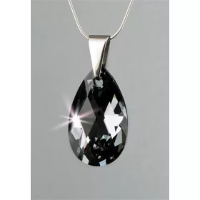   ART CRYSTELLA Nyaklánc, esőcsepp formájú, Black Diamond SWAROVSKI® kristállyal, 16mm, ART CRYSTELLA®