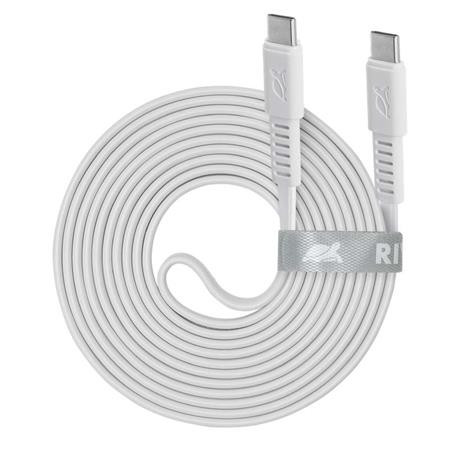 RIVACASE USB kábel, USB-C - USB-C, 2,1 m, RIVACASE "PS6005 W21", fehér