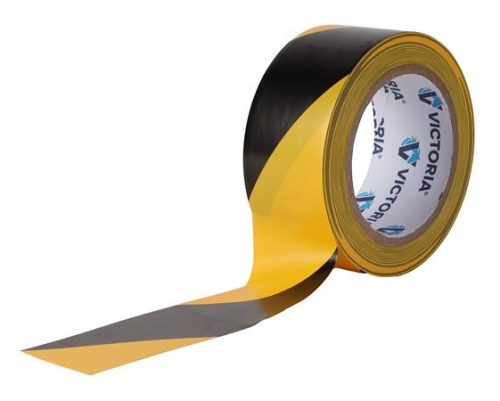 VICTORIA FACILITY Padlójelölő szalag, 48 mm x 33 m, VICTORIA FACILITY, fekete-sárga