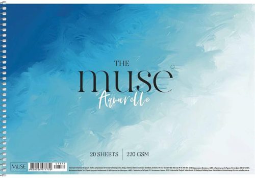 SHKOLYARYK Vázlatfüzet, spirál, A4, akvarell, 220 g, 20 lap, SHKOLYARYK "Aquarelle Muse"
