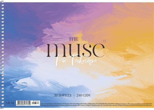 SHKOLYARYK Vázlatfüzet, spirál, A4, 240 g, 20 lap, SHKOLYARYK "Mix Technique Muse"