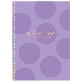   SHKOLYARYK Spirálfüzet, B5, kockás, 80 lap, keményfedeles, SHKOLYARYK "No bad days", vegyes