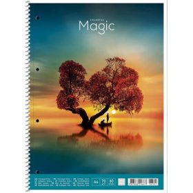   SHKOLYARYK Spirálfüzet, A4+, vonalas, 80 lap, SHKOLYARYK "Colourful magic", vegyes